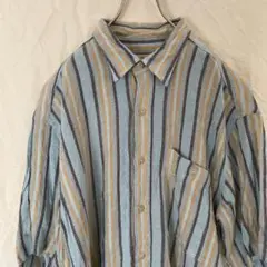 90s TRUSSARDI トラサルディ ワンポイント 刺繍 リネンシャツ