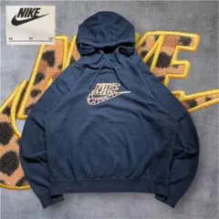 NIKE ナイキ パーカー ロゴ ヒョウ柄 ブラック 短丈 クロップド M
