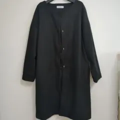 ノーカラーコート　軽量　黒