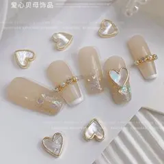 ハートパーツ　ネイルパーツ シルバー　ゴールド 10個