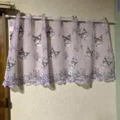 猫柄 薄紫色 カフェカーテン