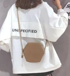 六角形ショルダーバッグ キャラメルブラウン