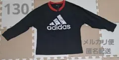 adidas アディダス 長袖 カットソー Tシャツ 130 黒/赤