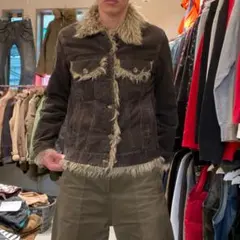 c-boy 00s アーカイブ y2k グランジ ファー コーデュロイジャケット