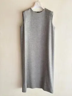 エルメスマルジェラ期　ヘリンボーンウールカシミヤワンピース　トップグレー　極美品のサムネイル