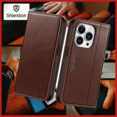 【新品】SHIELDON 高級スマホカバー 本革 iPhone15 Pro 専用
