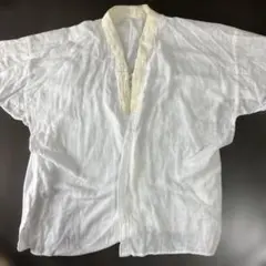 昭和レトロ　ハンドメイド和装下着 半襦袢 ホワイト シンプル