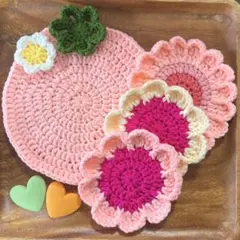 【ハンドメイド】コースター　ドイリー　かぎ針編み　小物置き　北欧　韓国インテリア