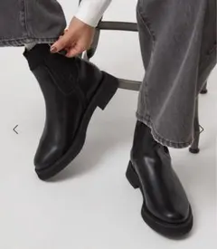 セール！【美品！】アローズ　グリーンレーベル　ブラック サイドゴアブーツ　L