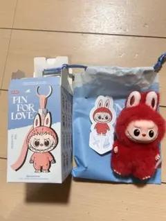 ★新品★POP MART★ラブブX★キーホルダー★赤★