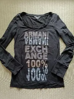 【 アルマーニ・ARMANI ・エクスチェンジ 】長袖カットソーブラックSサイズのサムネイル