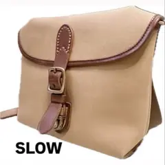 SLOW ショルダーバッグ レザー キャンバス 日本製 美品 ヌメ革のサムネイル