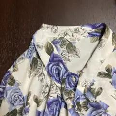 昭和レトロMODEXバラ柄シャツ古着　東京ブラウスローズ薔薇花柄ヴィンテージ