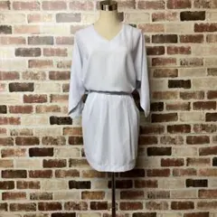 【31 Sons de mode 】ボリュームスリーブ無地Vネックワンピース