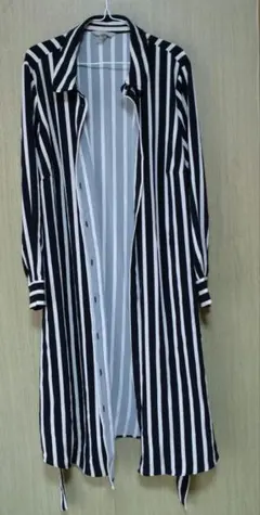 H＆M ストライプデザインの長袖ワンピース LLサイズ