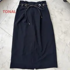 ママさん専用　TONAL ハトメベルトタイトスカート Mのサムネイル