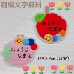 りんご　いちご　あおむし　2点セット 1枚1400円からフェルト文字変更可能