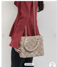 即発送◯RANDA ファーキルティングハンドバッグ