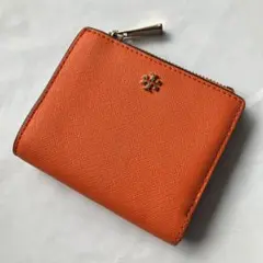 TORY BURCH トリーバーチ 二つ折り財布 オレンジ レザー ミニ財布のサムネイル