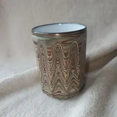 常滑焼　陶器　湯飲み　マーブル模様の陶器カップ