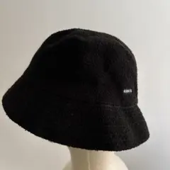KANGOL ブラックパイル地　バケハ　L