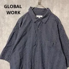 GLOBAL WORK チェック　シャツ　カジュアル　綺麗め　シンプル　ゆったりのサムネイル