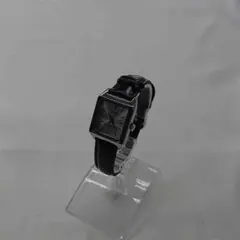 ■カシオ レディース腕時計 レザーベルト シルバー ブラック系