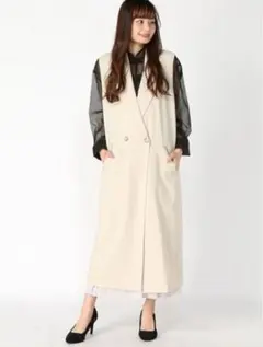 JEANASIS ロングベスト ジレ ベージュのサムネイル