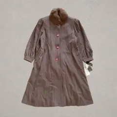 新品タグ付き イタリア製 高級 カシミヤ100% フォックスファー ロングコート
