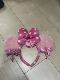 ディズニー ミニーカチューシャ 水玉リボンイヤリング ピンク 紫 ディズニー ミニー ピンク ドット 水玉 イヤリング カチューシャ