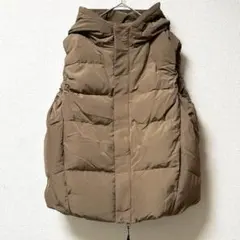 美品【Grand PARK】メモリーポリクロス フードダウンベスト NICOLE
