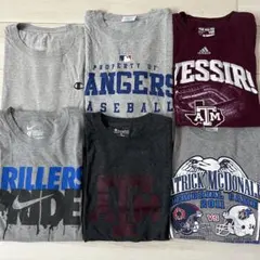 USA古着 輸入古着 スポーツTシャツ まとめ売り 6枚