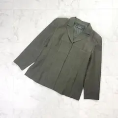 レリアン 開襟テーラードシャツジャケット ブラウン サイズ11*KD455