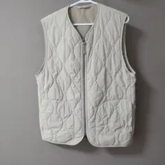 GU ベージュ キルティングダウンベスト 34-03