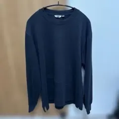 UNIQLO U クルーネック長袖Tシャツ ブラック L