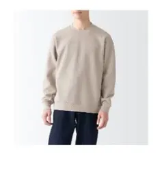 【無印良品】紳士　二重編みクルーネックプルオーバー紳士Ｌ・グレー