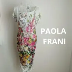 PAOLA FRANIパオラフラーニ　美品☆花柄チュニックワンピース　白 38のサムネイル