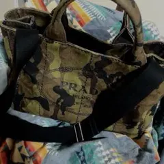 ❣️プラダ  カナパ ❣️ 希少 カモフラ柄  Ｓサイズ PRADA】プラダ『カナパ 迷彩柄 2WAYトートバッグ』B2642B レディース