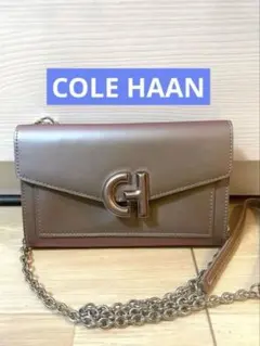 GW5%オフ COLE HAAN ミニショルダーバッグ メタリックグレー艶消し