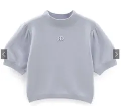 GRL ロゴ刺繍ハーフスリーブショート丈ニットトップス[dr774]