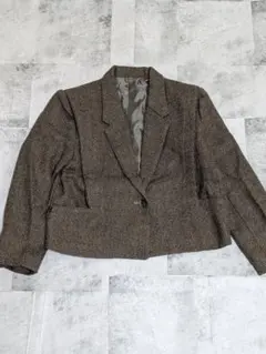 極美品　80‘s　テーラードジャケット　ブラウン　レディース　きれいめ　上品