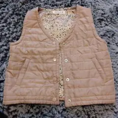 mamaraku 花柄 ピンクベージュ ベスト 95