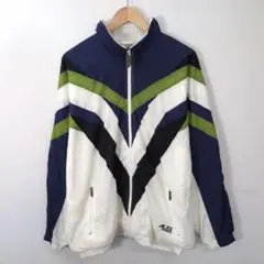 90s ユーロヴィンテージ ALEX ナイロンジャケット ホワイト ネイビー