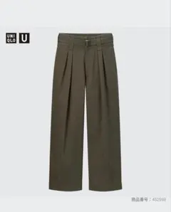 Uniqlo U　ベルテッドタックワイドパンツ OLIVE 64