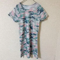 ワンダーネイション 迷彩 チュニック クルーネック 半袖 XL 緑 桃 灰のサムネイル