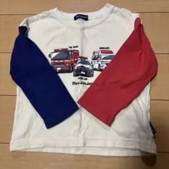moujonjon 長袖Tシャツ 消防車パトカー救急車プリント　90cm
