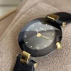 稼働品 RADO ラドー　クポール　金針　小ぶり　レディース　腕時計　黒