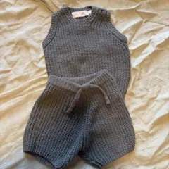 【ZARA】セットアップ　深緑と青　ベビー服　3-6ヶ月　ほぼ未使用