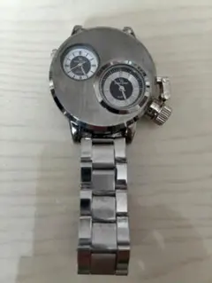 値下げ　デュアルフェイス ステンレス腕時計