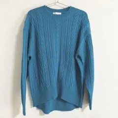 topic ケーブルニット　青　フリーサイズ